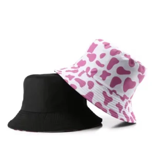 Wholesale Custom Print Pattern Fisherman's Cap Outdoor Sports Leisure Fashion Cow Stripe Basin Hats Sunshade Bucket Hat