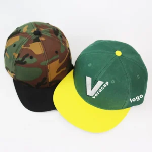 Flat Brim Bill Cap 6 Panel Stretch Wool Golf Hat