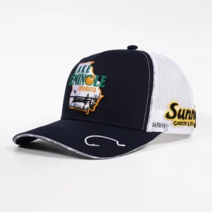 OEM Custom Adult 6 Panel Cotton Mesh Cap – Sandwich Brim Sports Hat – Embroidery Logo Trucker