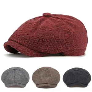 Fashion Men Women Berets Hat Autumn Vintage Herringbone Octagon Caps Casual Hat Gatsby Flat Gatsby lvy Cabbie Golf Berets