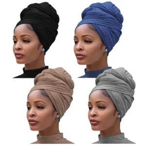 175*70cm Ethnic African Women Milk Silk Hijab Plain Turban Head Wrap Scarf Headwrap for Women