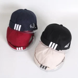 MIO Fashion Solid Color Hip Hop Docker Cap Cotton Hat Adjustable Logo