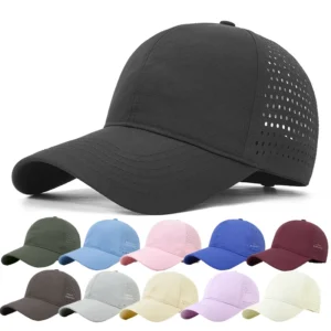 Summer Breathable Fishing Waterproof Thin Laser Cut Mesh Baseball Dad Hat