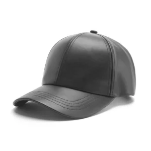 High Quality Curved Brim Adjustable Luxury Leather Baseball Cap Fashion Casual Custom Blank Hat Business Woven Embroidery