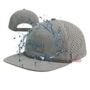 HS16 New Fashion Custom 5 Panel Pvc logo Laser Cut Hole Perforated Dad Rope Hat Cutting Gorras Flat Brim Sport Caps