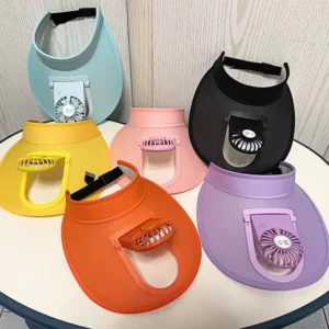 Sun Visors Hat With Fan for Women Three-Speed Adjustment and Large Area Sun Protection Fan Visor Hat