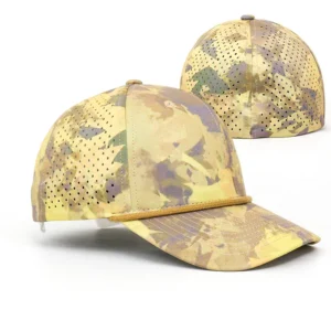 HS45 Custom Logo Snapback Sports Hat Impermeable Water Poof Laser Cut Hats 6 Panel Youth Hydro Golf Trucker Hat