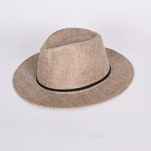 Wholesale Beach Sun Hat Wide Flat Brim Unisex Summer Breathable Linen Straw Hat With Band