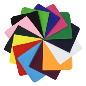 Custom Print Logo Solid Color Plain Blank Recycled 100% Polyester Square Paisley Bandana Scarf