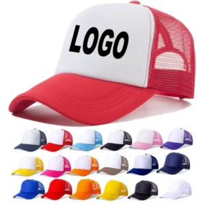 Factory 5 Panel Logo Sports Cap Hot Pink Mesh Trucker Hat