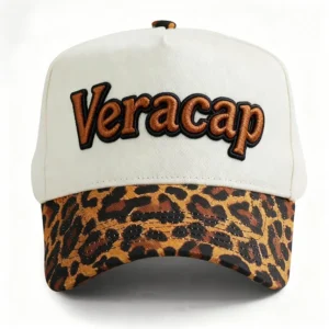 HBA54 High Quality A Frame Cheetah Leopard Embroidery Baseball Cap