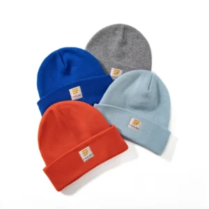 Private Label Solid Color Beanie Unisex Cuffed Ribbed Hat