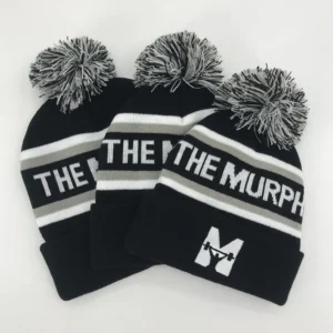 Acrylic Warm Winter Knitted Caps Adult Bobble Hats Beanie Kids Beanie Custom Embroidery Logo