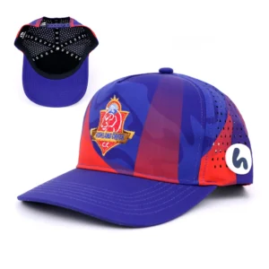 5 Panel Structured Baseball Laser Cap Polyester Waterproof Laser Cut Holes Custom Patch