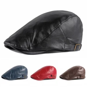 Vintage Newsboy Cap PU Leather