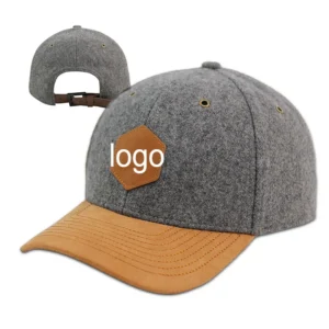 Curve Bill Leather Strap Veracap Blank Winter Thermal Wool Scout a Frame Snapback Hats Cap With Custom Logo