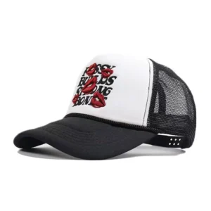 American Style Letters Lip Embroidered Baseball Hats Men Women Outdoor Sunshade Adjustable Breathable Fashion Street Truck Caps
