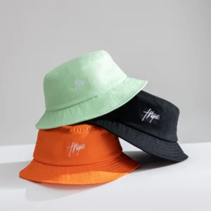Minimalist Summer Streetwear Fisherman Cap Custom Logo Cotton Twill Embroidered Bucket Hat