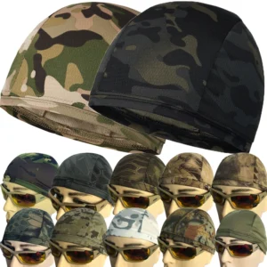 Sweat Wicking Camouflage Helmet Liner Cycling Running Quick Drying Sport Mesh Camo Skull Cap