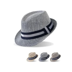 Men Classic Patchwork Jazz Fedora Hats Pork Pie Dad Hat