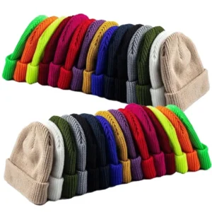 HKS0001 Custom Logo Winter Embroidered Unisex Cheap Knit Solid Color Warm Woman Men Hat Blank Acrylic Beanie