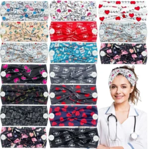Custom Design Elastic Cross Twist Knotted Headband for Nurses