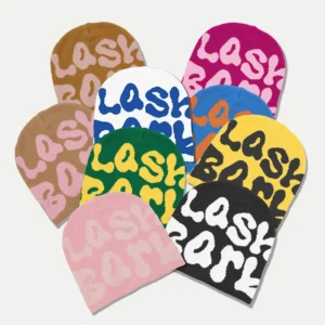 Good Quality Outdoor Sports Winter Stylish Hats Custom Y2k Jacquard logo Cuffless Beny Cap Knitted Hat Beanie With Custom logo