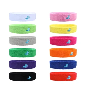 OEM logo breathable cotton kids headband outdoor sport sweatband boys solid color forehead protector headbands