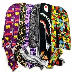 Custom Logo Satin Durag Silk Headwraps for Men