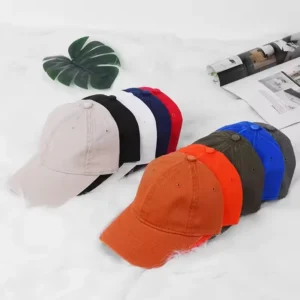 Fashion Washed Soft Top Baseball Cap Outdoor Casual Sports Hat Solid Color Custom Embroidery Logo Cotton Baseball Caps