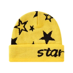 Wholesale Star Knitted Beanie Hat Custom Jacquard Bonnet Winter Cap