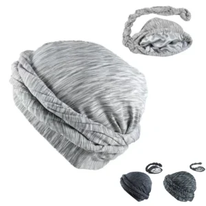 Skull Cap Satin Silk Lined Pre-Tied Halo Twisted Braid Men Muslim Turban Durag Head Wrap for Men