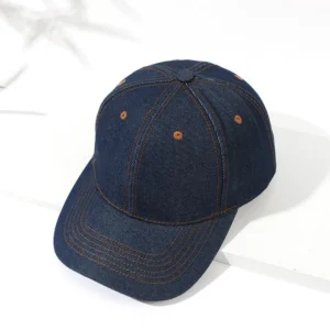 Fashion Denim Baseball Cap for Women Men Solid Color Adjustable Punk Hip Hop Dad Trucker Hat
