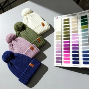 High Quality 100% Acrylic Elastic Knitted Winter Baby Beanie Hat Pompom Warm Toddler Hat for Beach Business Use Customizable