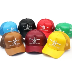Manufacturer Factory Truck Mesh Cap Leather Trucker Hats Custom Embroidery Logo