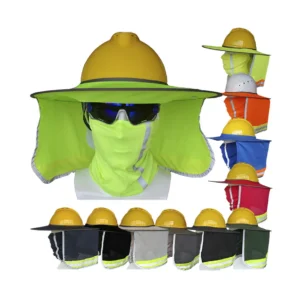 High Quality Mesh High Visibility Full Brim Hardhat Sun Visor Face Scarf Shield Hard Hat Sunshade for Outdoor Neck Protection
