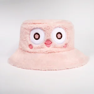 Custom Design Embroidery Logo Cute Furry Fluffy Faux Fur Warm Winter Bucket Fisherman Hat Women