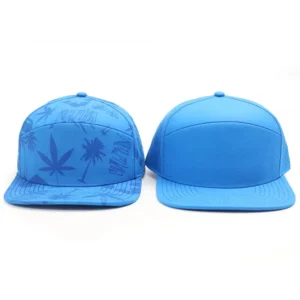 Blank Custom Water Activated Print Mens 6 Panel Polyester Flat Bill Surf Structured Perforated Laser Cut Golf Hat Baseball Caps