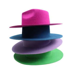 Custom High Quality 100% Wool Unisex Adjustable Wide 10 Cm Brim Fedora Hat Casual Outdoor Sports Four Seasons