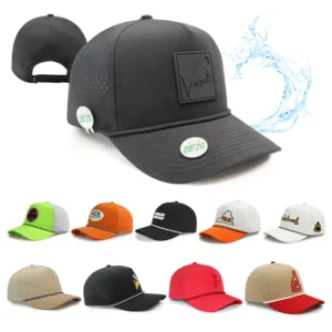 HN10 Customized Unisex Polyester Veracap 5 Panel a Frame Baseball Cap with 3d Embroidery Pvc Rubber Patch logo