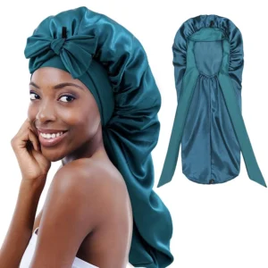 Night Sleeping Cap for Braids – Silk Satin Bonnet with Snap