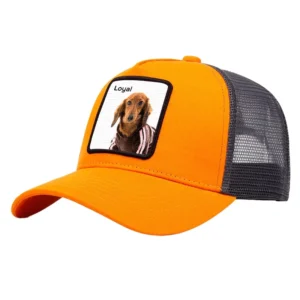 Custom Structured Panel Animal Woven Patch Baseball Cap Trucker Hat with Custom Logo