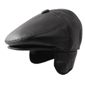 Leather Ivy Newsboy Hat Earflap Cabbie Beret