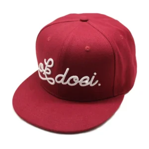 3D Embroidered Snapback Hats Maroon White Logo Unisex Sports Outdoor