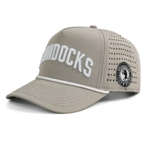 HN10 Custom 3d Embroidered logo 5 Panel Performance Golf Rope Hat Mid Profile Polyester Perforated Baseball Cap