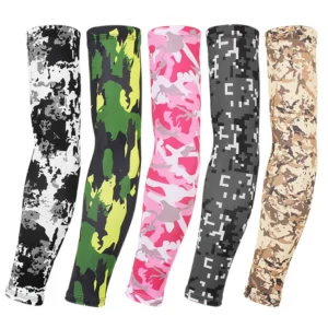 UPF50+ UV Sun Protection Cooling Compression XXL Sports Cycling Fishing Camo Ice Silk Arm Cover Sleeves