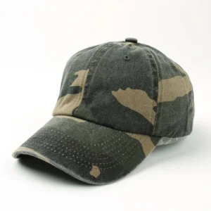 Custom Outdoor Hiking Camo Baseball Cap Logo Hat Twill Vintage Style