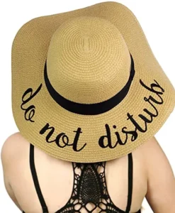 Womens Wide Brim Straw Sun Hat Beach Floppy Foldable