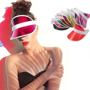 2025 Wholesale PVC Clear Candy Color Sun Visor Cap Outdoor UV Protection Sports Beach Hat
